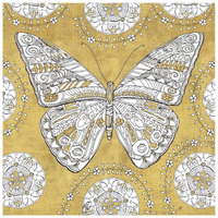Color my World Butterfly I Gold -Paper Art-26"x26"