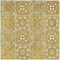 Color my World Mexican Tiles Pattern Gold -Paper Art-32"x32"