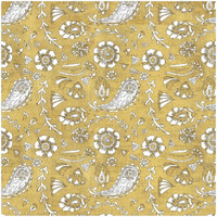 Color my World Nordic Woodcut Pattern Gold -Paper Art-32"x32"