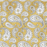 Color my World Paisley Pattern Gold -Paper Art-38"x38"