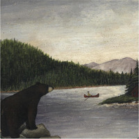 North Woods Bear II -Paper Art-38"x38"