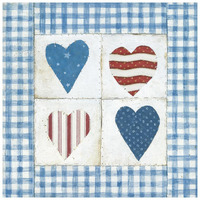 Americana Hearts II -Paper Art-26"x26"