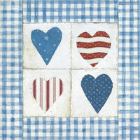 Americana Hearts II -Paper Art-38"x38"