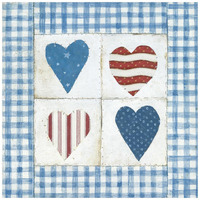 Americana Hearts II -Paper Art-42"x42"