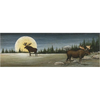 North Woods Moose Crop -Paper Art-74"x26"
