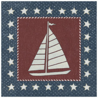 Coastal Americana I -Paper Art-26"x26"