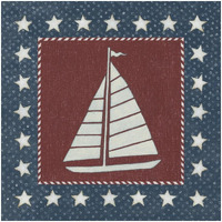 Coastal Americana I -Paper Art-32"x32"