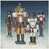 King Nutcrackers Snow -Paper Art-42"x42"