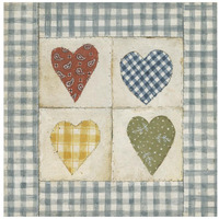 Americana Hearts -Paper Art-42"x42"