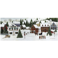 Christmas Valley Village Crop -Paper Art-42"x18"