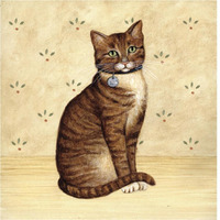 Country Kitty IV -Paper Art-38"x38"