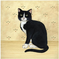 Country Kitty I -Paper Art-20"x20"