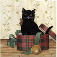 Christmas Kitty IV -Paper Art-38"x38"