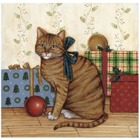Christmas Kitty II -Paper Art-42"x42"