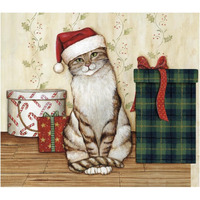 Christmas Kitty III -Paper Art-24"x21.36"