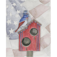 Americana Birdhouse II -Paper Art-24"x30"
