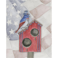 Americana Birdhouse II -Paper Art-30"x37"