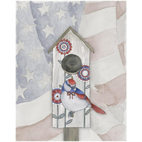 Americana Birdhouse III -Paper Art-18"x22"