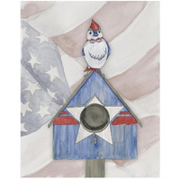 Americana Birdhouse IV -Paper Art-22"x26"