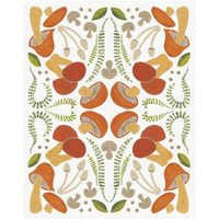 Retro Mushroom Otomi -Paper Art-22"x26"