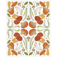 Retro Mushroom Otomi -Paper Art-24"x30"