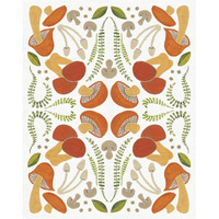 Retro Mushroom Otomi -Paper Art-30"x37"