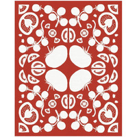 Retro Tomato Otomi Silhouette -Paper Art-18"x22"