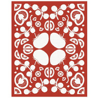 Retro Tomato Otomi Silhouette -Paper Art-22"x26"