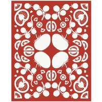 Retro Tomato Otomi Silhouette -Paper Art-24"x30"