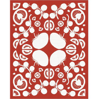 Retro Tomato Otomi Silhouette -Paper Art-30"x37"