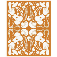 Retro Mushroom Otomi Silhouette -Paper Art-22"x26"