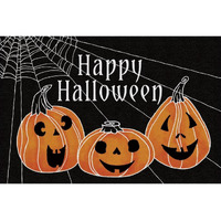 Spooky Jack O Lanterns Three Pumpkins -Paper Art-50"x34"
