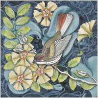 Arts and Crafts Bird II -Paper Art-32"x32"