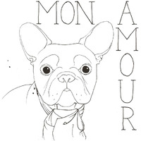 Puppy Love Frenchie -Paper Art-20"x20"