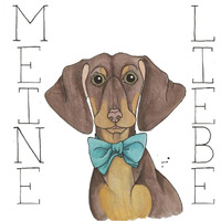 Puppy Love Dachshund Color -Paper Art-38"x38"