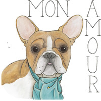 Puppy Love Frenchie Color -Paper Art-26"x26"