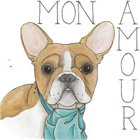 Puppy Love Frenchie Color -Paper Art-38"x38"