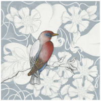 Arts and Crafts Birds I Tone on Tone -Paper Art-42"x42"