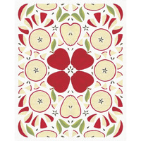 Retro Apple Otomi -Paper Art-24"x30"