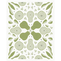 Retro Pear Otomi Monotone -Paper Art-18"x22"