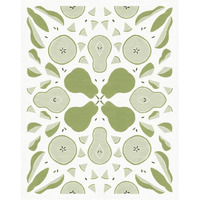 Retro Pear Otomi Monotone -Paper Art-22"x26"