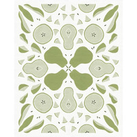 Retro Pear Otomi Monotone -Paper Art-24"x30"