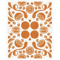 Retro Orange Otomi Monotone -Paper Art-30"x37"