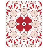 Retro Apple Otomi Monotone -Paper Art-22"x26"