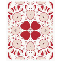 Retro Apple Otomi Monotone -Paper Art-24"x30"