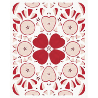 Retro Apple Otomi Monotone -Paper Art-30"x37"