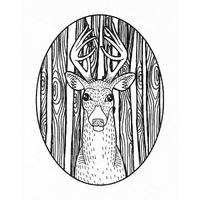 Forest Friends III Black and White -Paper Art-24"x30"