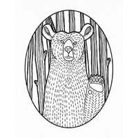Forest Friends IV Black and White -Paper Art-24"x30"