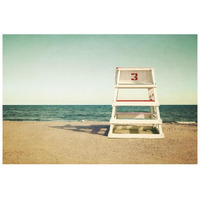 Lifeguard Station No 3 Crop -Paper Art-26"x18"