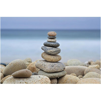 Stonewall Beach Cairn -Paper Art-62"x42"